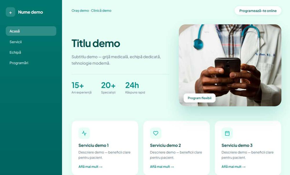 Creare site web la cerere | Site prezentare, landing page, magazin online