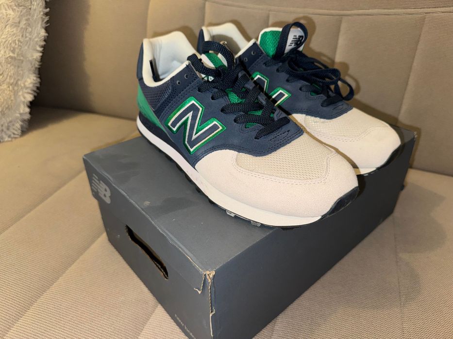 Adidasi New Balance 574 Marimea 44 - ML574UPZ - Albastru cu Verde / Originali cu cutie
