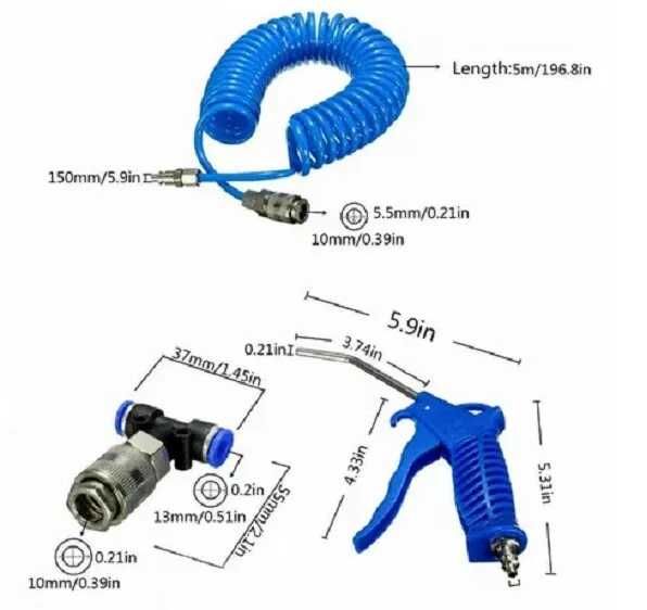Маркуч за въздух с ПВЦ дръжка универсален с бърза връзка