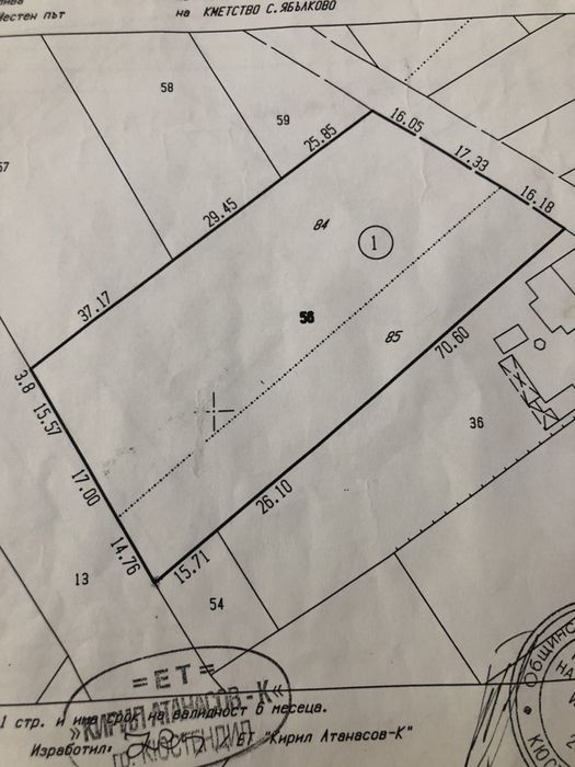 Земеделска земя-имот 1 700 кв.м. на 80 км от София