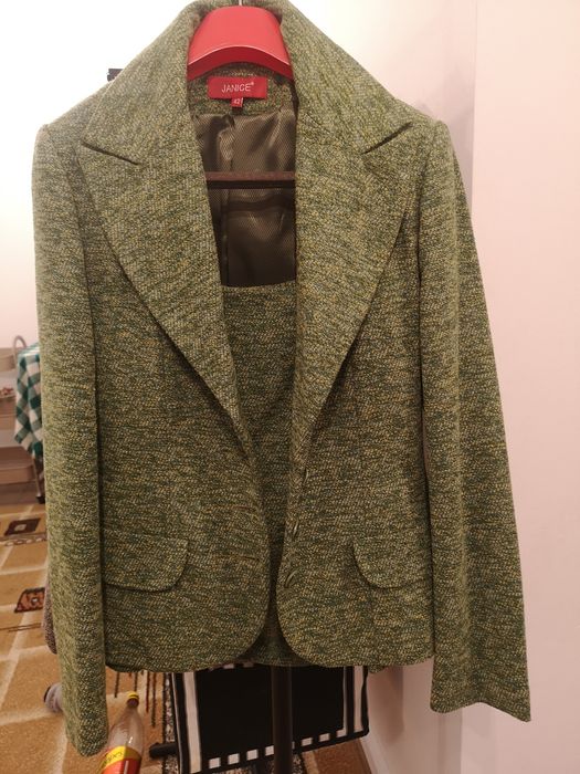 Costum lana 50% 2 piese verde