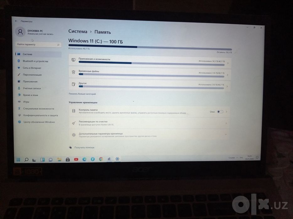 Acer 11 pakalena 256 talik pamet holati yang bir yil bo'lmadi zaryadn
