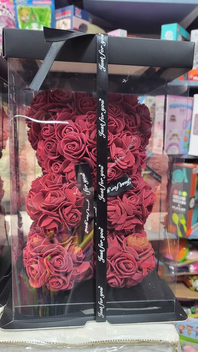 Мече от рози BG Rose Bear, 20см 25см 40 см с кутия