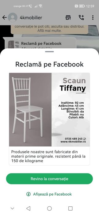 Scaune nunta, chivari Tiffany