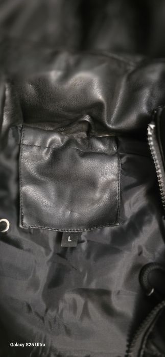 Черен кожен елек