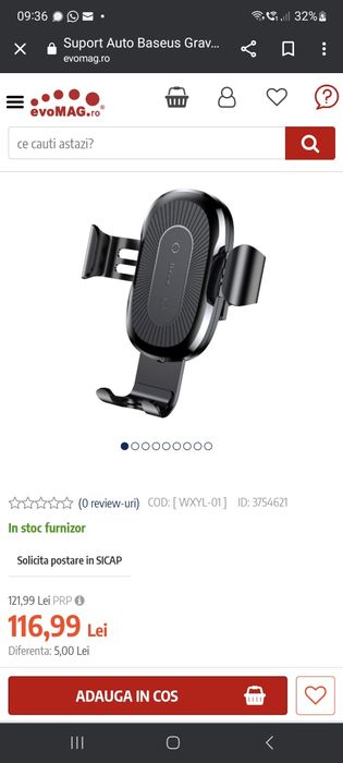 Suport Baseus cu  încărcare wireless