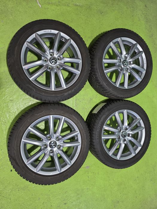17 5x112 Vw Passat Touran Caddy Golf 5х112 зимен комплект джанти гуми 225/50/17 Goodyear