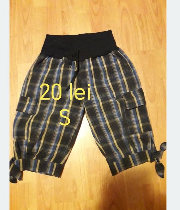Pantaloni 3/4, damă carouri