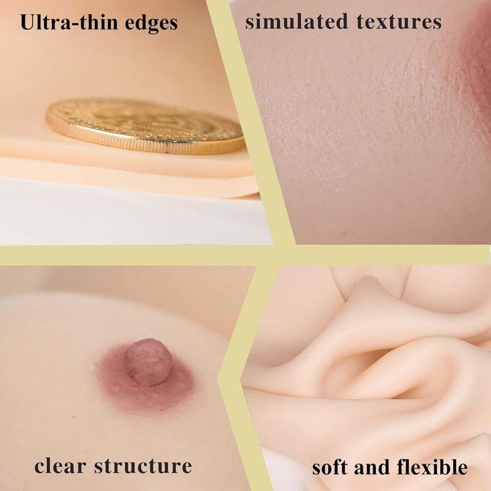 YAPOKCDS силиконови гърди, С-чашка, цвят слонова кост