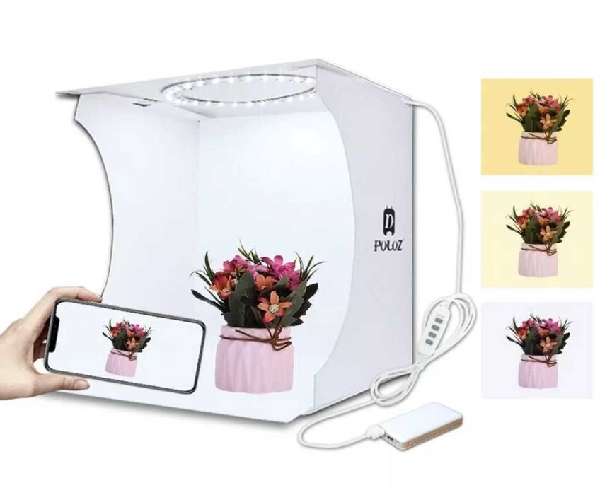 Кутия за снимки led осветление продуктова фотография softbox photo box