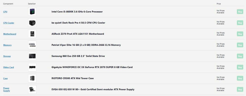 Vand pc gaming (i5 8600k, rtx 2070 super, etc)