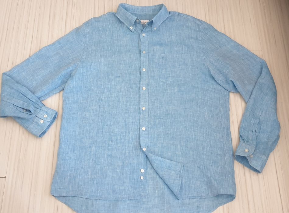 Yves Saint Laurent  Len  Mens Size 2XL ОРИГИНАЛ! Мъжка Ленена Риза.