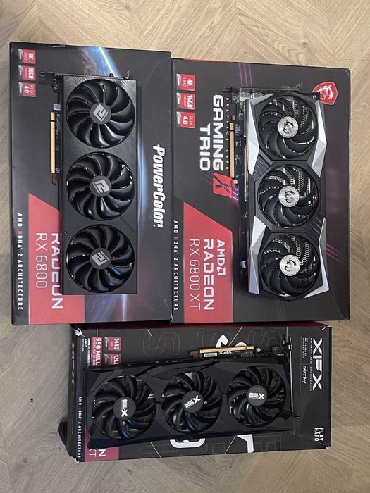Видеокарти MSI RX6800XT; PowerColor RX6800; XFX RX6700XT за ремонт или части