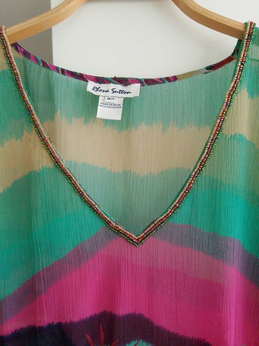 Плажно пончо с бродерия