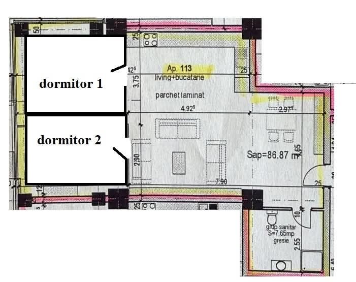 3 cam, 83mp, zona Rivus Mall, finisat , fara comision