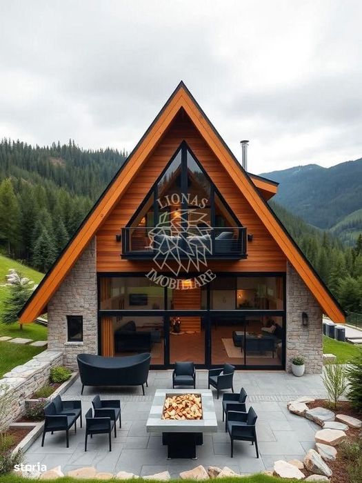 Cabana A Frame 4 camere 76 mp-teren 2,5 ari-panorama spre lac Colibita