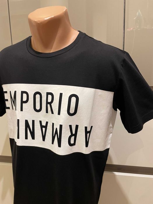 EMPORIO ARMANI, Оригинална черна тениска , размери: S,M,L,XL и XXL