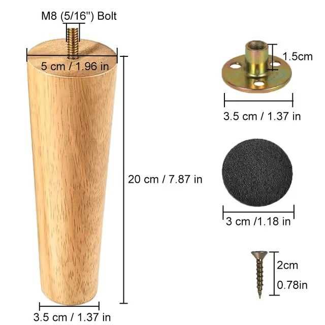 pachet de 7 seturi Picioare trapezoidale pentru masă metalice si mobila din lemn