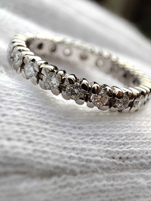 Inel Aur Alb 18K Cu Diamante Full Eternity Memory Diamant