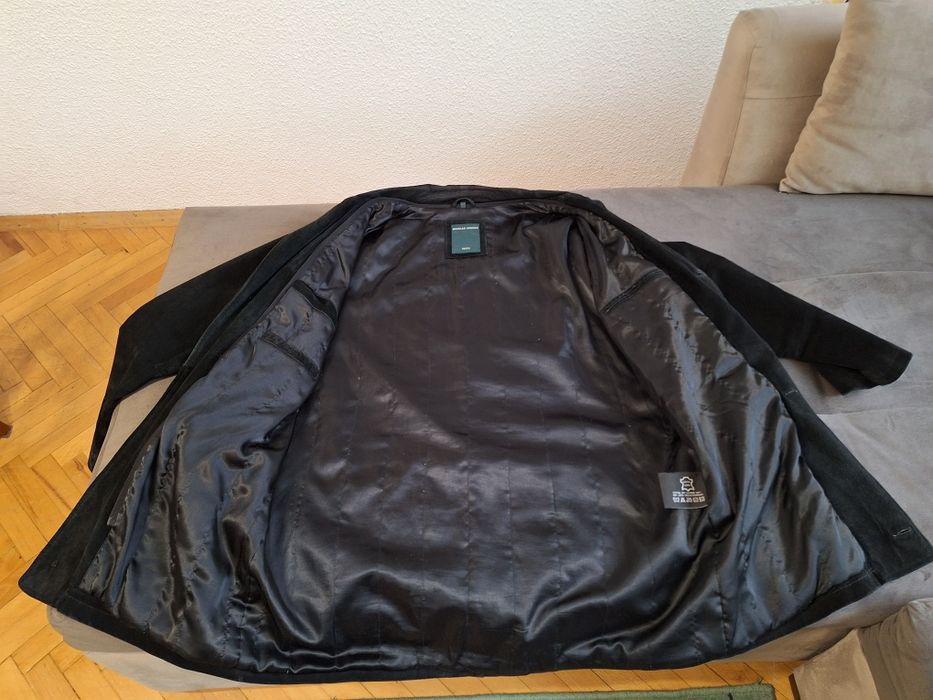 Мъжка кожена шуба от естествена велур-Nikolas Scholz.Номер 54 или 2XL.