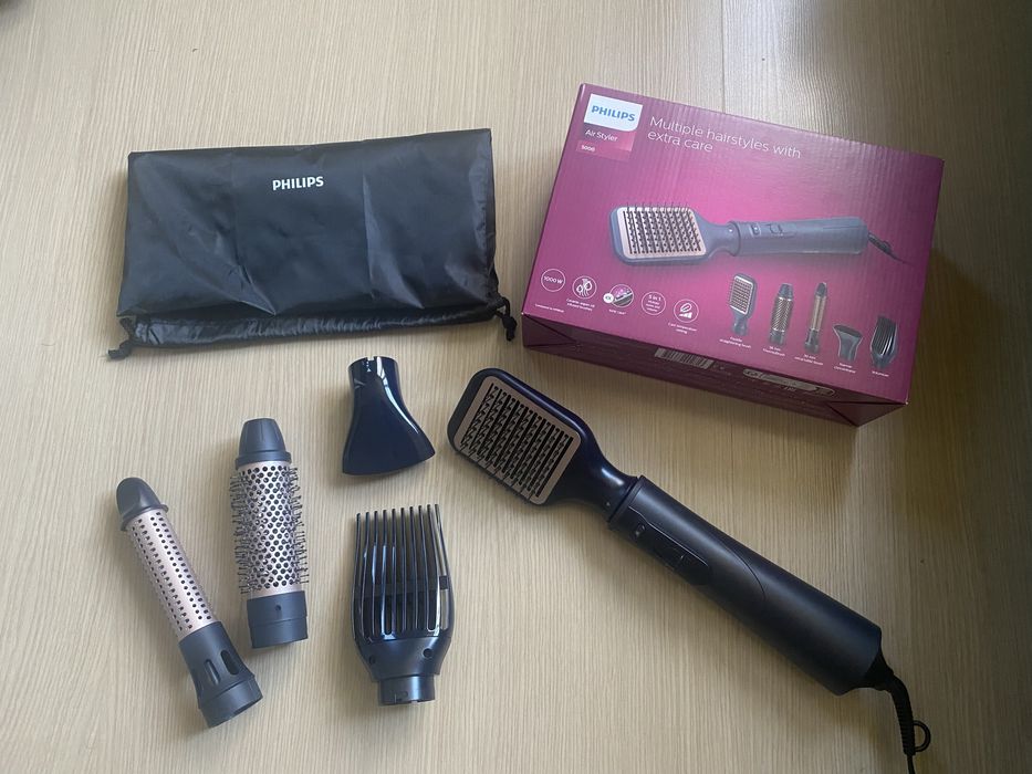 НОВА Четка с горещ въздух Philips Air Styler 5000 - сешоар, маша