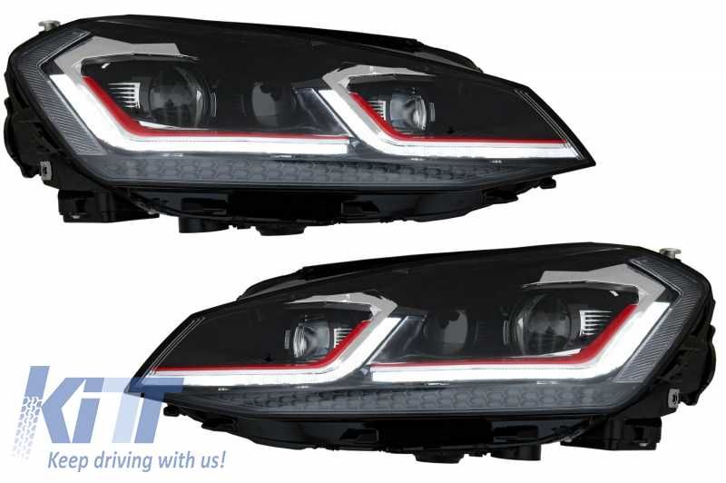 Promo Faruri LED VW Golf 7 (2012->2017) Rosu Semnalizare Dinamica