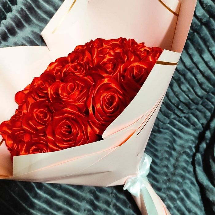 Букеты из атласной ленты