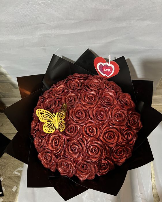 Атласный ленты букет