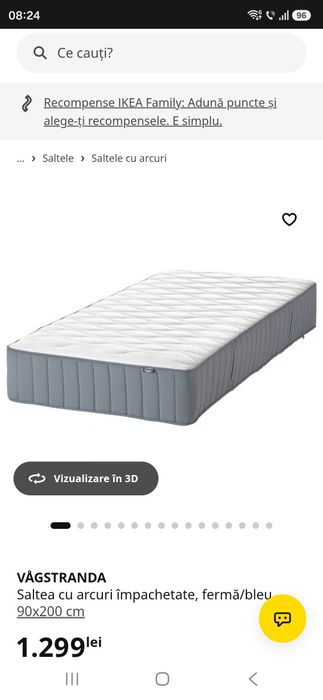 Saltea IKEA VÅGSTRANDA 90x200 cm – noua nefolosita