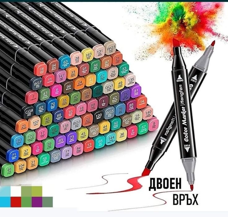 Комплект от маркери с алкохолна основа с две страни 48/60/80/120/168бр