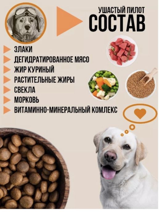 Корм для собак Ушастый Пилот