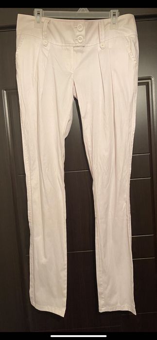 луксозен модерен бял есененпанталон стил лукс и класа топ хит М М/Л Л