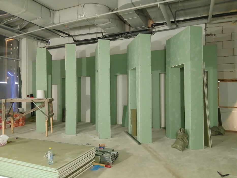 Гипсокортон, ламинат, обой, линолеум