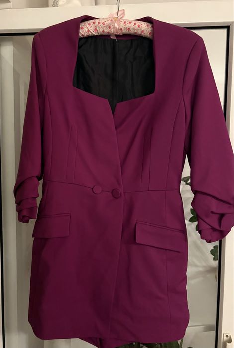 Salopeta stil sacou roz/mov