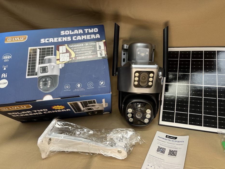 4G Соларна Двойна Камера LYLU  12 mpx 4G Сим карта безжична kamera sim