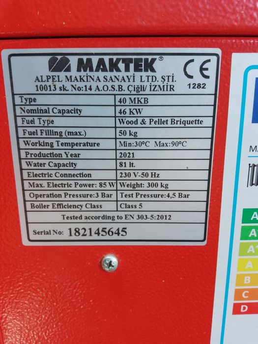 Centrala termica pe lemne Maktek 46 Kw