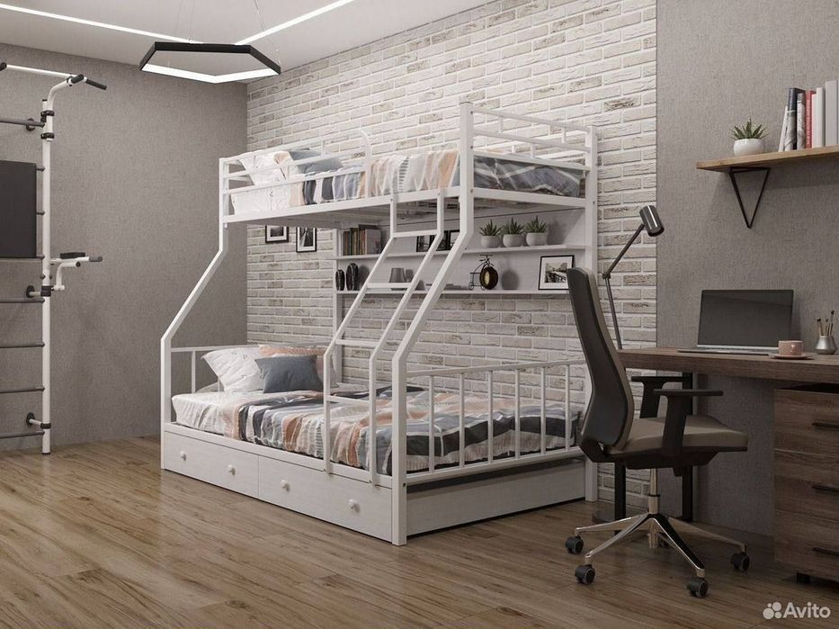 Двухъярусная кровать Loft krovat темир крават metal kalavat Лофт