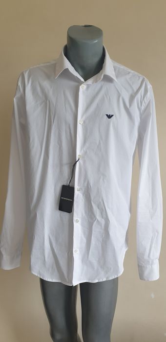 Emporio Armani Slim Fit Cotton Mens Size  XL НОВО! ОРИГИНАЛ! Мъжка Риза!