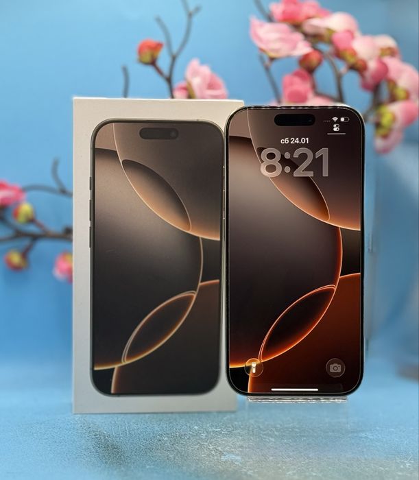 ГАРАНЦИОНЕН!!! Apple iPhone 16 Pro, 128GB,Desert Titanium + аксесоари