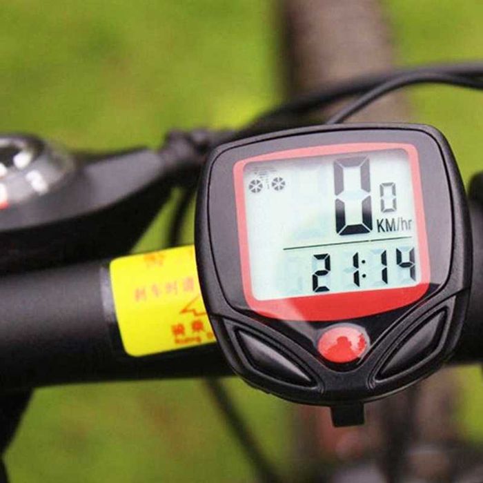 Велокомпютър с 9 функции, Водоустойчив, Жичен, LCD дисплей, 45х45мм