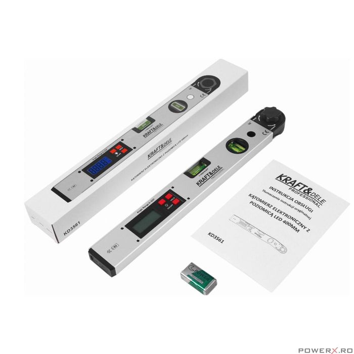 Nivela digitala, poloboc, LCD 400 mm, masurarea unghiurilor de la 0°