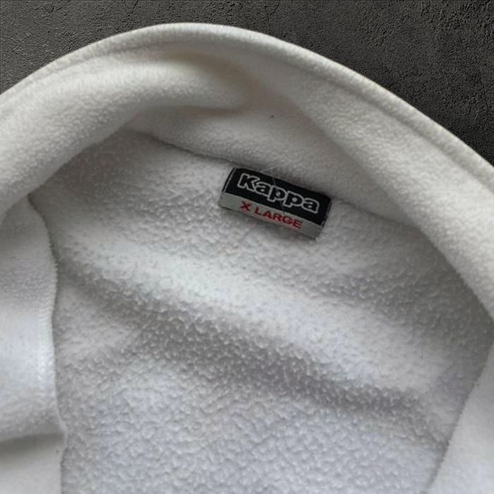 Hanorac alb Kappa, cu fermoar, unisex.