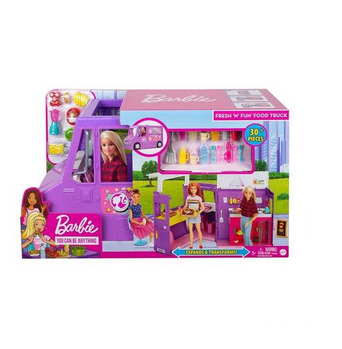 Кемпер за бързо хранене Mercado Trade, С кукла Барби, Лилав