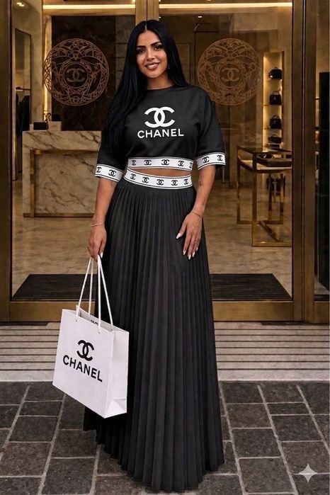 Fusta lunga si bluza compleu dama