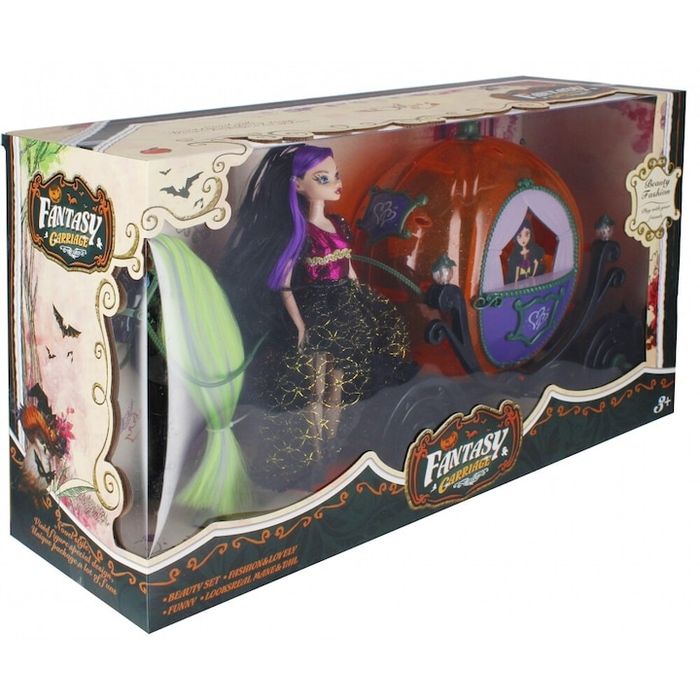 Комплект кукли с количка, многоцветен, 60x34x20см