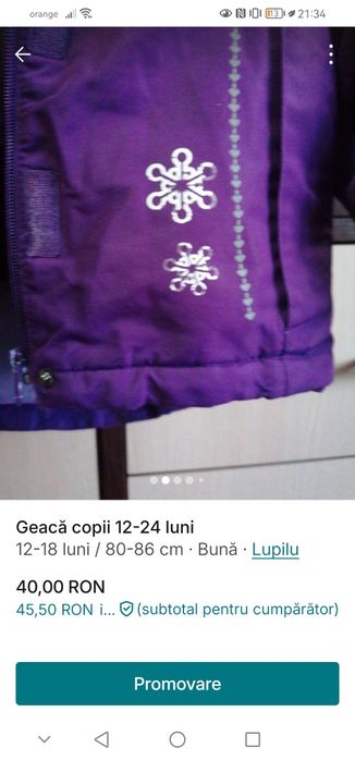 Geacă copii 12-24 luni