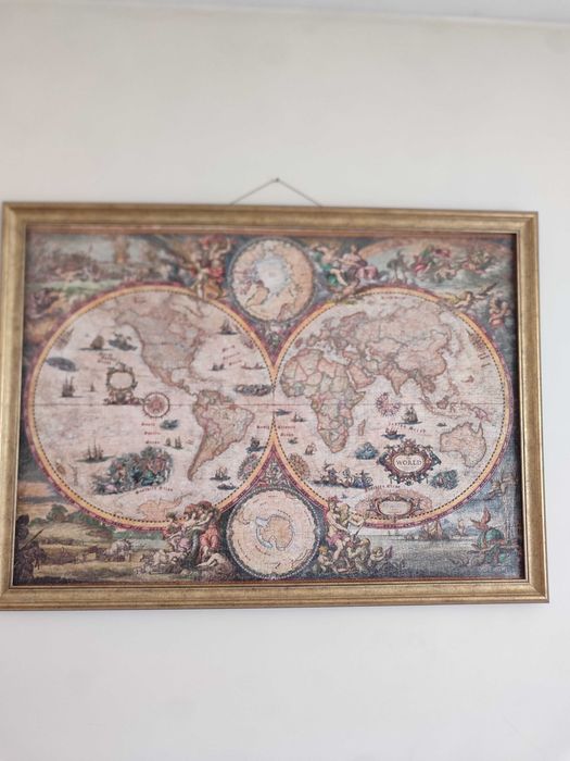 Картина пъзел стара карта на света