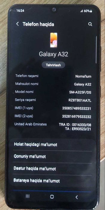 Galaxy A32 Xolati zor