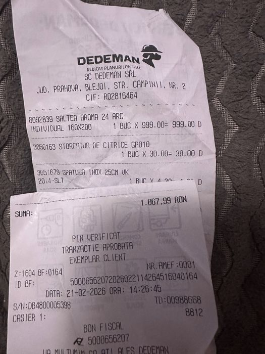 Vand saltea pat 160x200 achizitionata recent