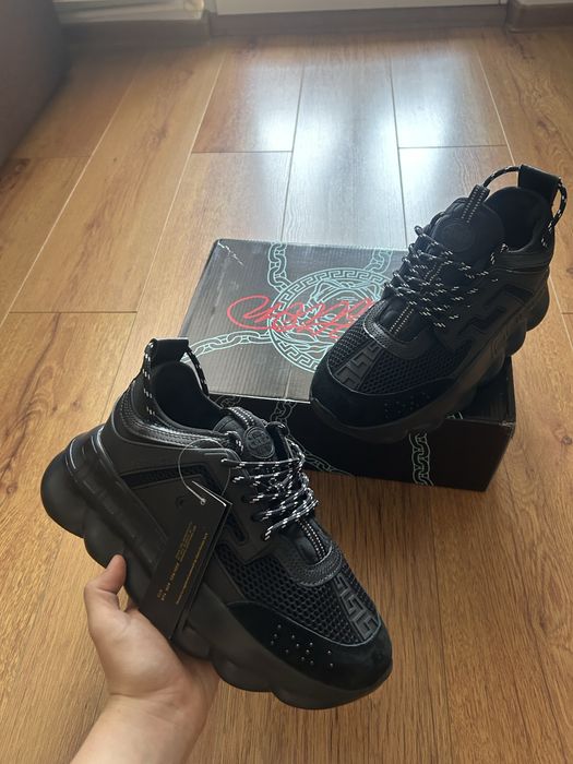 adidasi versace chain reaction full black catifea full box